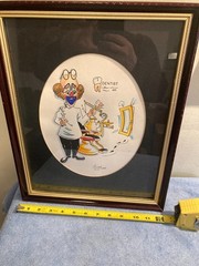 VINTAGE 1977 DENTAL OFFICE FRAMED CARTOON WALL ART SIGNED DIANA WEBER READ