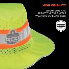 unisex adult Hi-vis Ranger Sun Hat, Lime, XX-Large-3X-Large , Factory