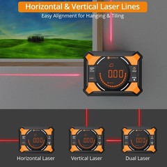 Neoteck 3-in-1 Digital Angle Finder Gauge Inclinometer Magnetic with Laser Level