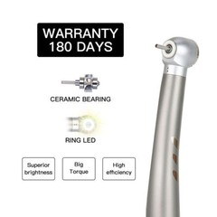 Joydental Dental E-generator Shadowless Ring LED High Speed Handpiece 4 Holes M4
