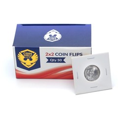 100 Nickel 2×2 Cardboard Coin Flips with Mylar Windows Archival Safe 100.0