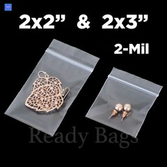 Small Clear Zip Lock 2×2″ 2×3″ Bags 2 Mil Reclosable Zipper Seal Jewelry Baggies