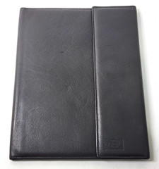 Poltrona Frau Leather Portfolio Dark Gray Snap Flap Close for 8.5 x 11 Notepad