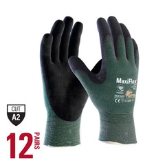 Maxiflex Cut Men’S Large Green ANSI 2 Premium Nitrile-Coated Outdoor and Work Gl