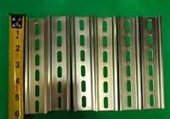 6 Pieces DIN Rail Slotted Steel 6 in. long 35mm 7.5mm 3 ft.
