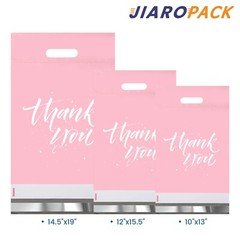 Poly Mailers w/Handle Shipping Bag Upgrade Design Thank You Poly Bag Pink Black