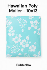 Hawaiian Teal Poly Mailers 10×13 Shipping Envelopes Cute Designer Bags Seal Self