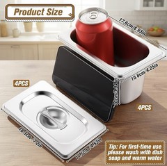 Choice 10 Pk 1/9 Size Stainless Steel Pan Lids with Handle, Table Pan Covers