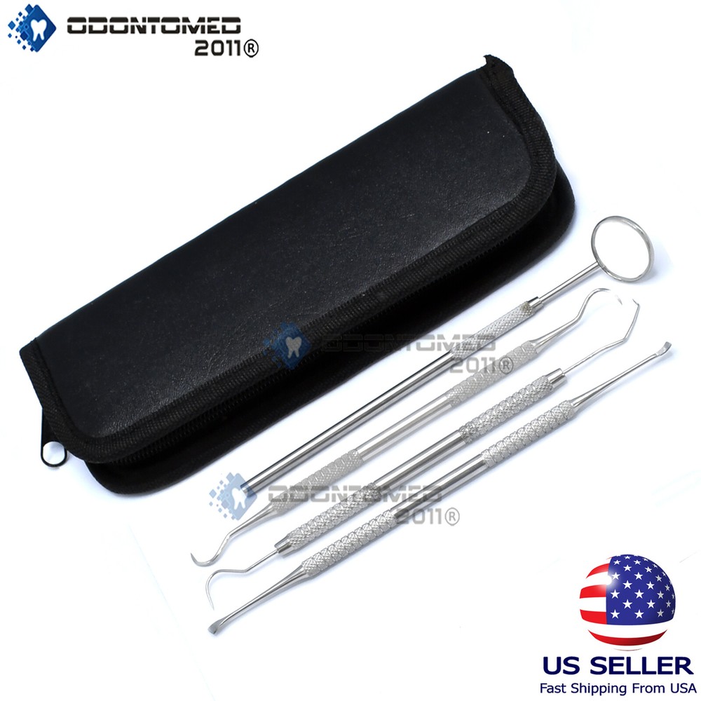 Basic 4 Dental Tooth Pick Pic Prove Set Kit Stainless Steel Hygiene Tool PR-302