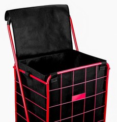 Folding Grocery Basket Cart Shopping Wheel Large Utility Laundry BAG 18″X15″X24″