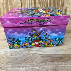 Ed Hardy Lisa Frank Love Kills Slowly Peacock Heart Design Hanging File Box 2009
