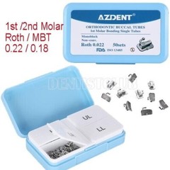 Dental Ortho Buccal Tube 1st /2nd Molar Bondable Non-Conv MBT/ Roth 022 /018