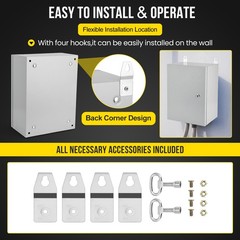 IP66 Steel Electrical Enclosure Box with Lock & Waterproof Seal , 12″Lx16″Hx6″W