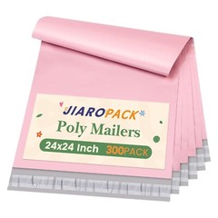 300x Large Poly Mailers 24×24″ Shipping Bags for Clothes Business Light Pink