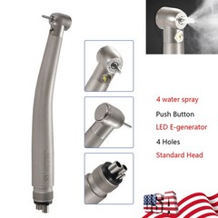 Dental High Speed LED E-generator Handpiece Standard Head 4 Spray 4H ASkeadnt sk