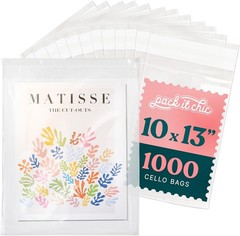 Transparent 10×13 Self-Sealing Cello Bags for Storage and Packaging – 1000 Count
