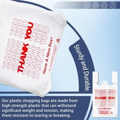 White Thank you T shirt bag, Grocery shopping bag Reusable and Disposable Sup…