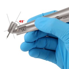 Dental Optic Fiber LED 1:4.2 Increasing Handpiece 45°Angle Head External Channel