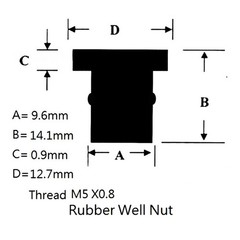 Rubberized Brass Nuts Neoprene Well Nuts Various Sizes High Strength Rubber