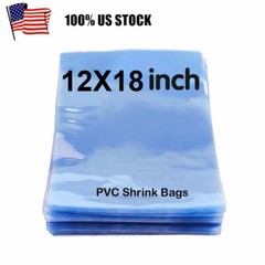 12″x18″ Clear Heat Shrink Wrap Bags PVC Film Gifts Bottles Candles Packing USA
