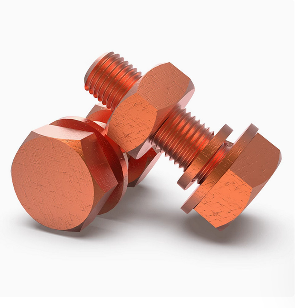 99.9% Pure Copper Allen Screws Hex Head Bolts DIN933 M3 M4 M5 M6 M8 M10 M12 M16