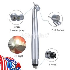 Dental 45 Degree 45° LED E-generator High Speed Handpiece 3 Spray 4 holes ASK
