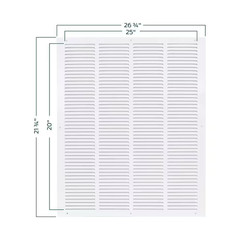 20 In. X 25 In. Steel Return Air Grille