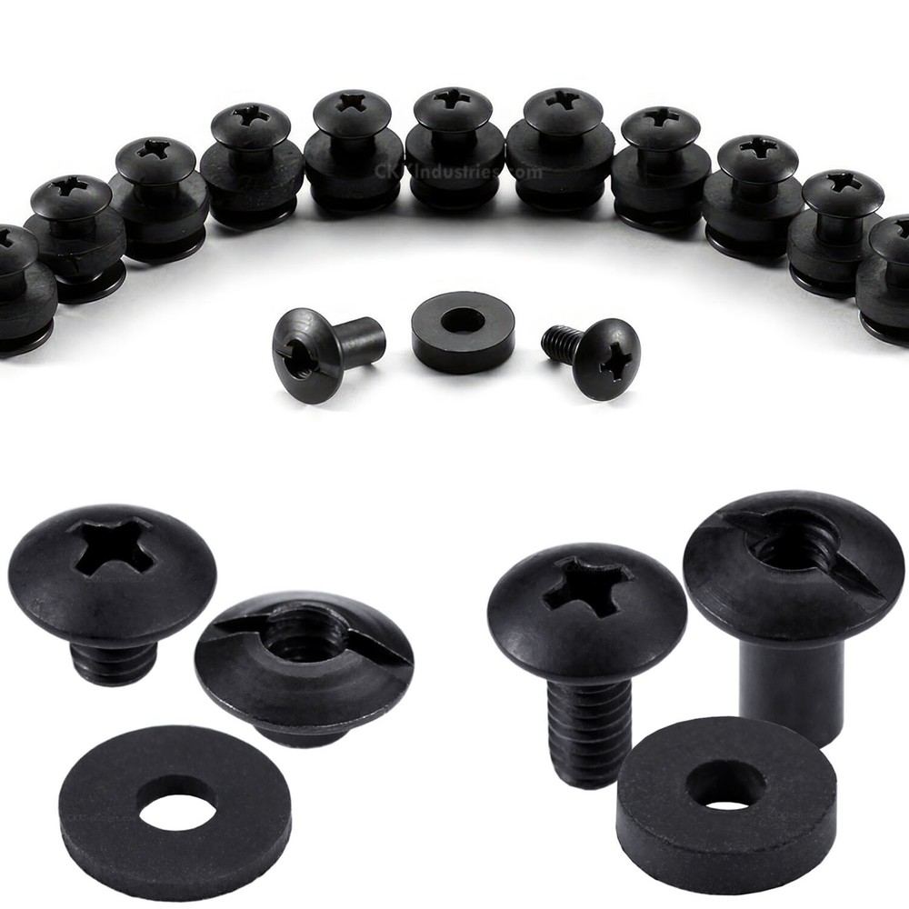 Black Chicago Screw Slotted Post Truss Head Assemblies – (1/4, 3/16, and 1/2 in)