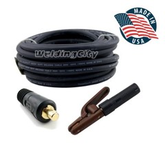 WeldingCity 15-ft #2 Gauge 2-AWG Welding Cable Lead 300A Stick Holder Dinse Plug