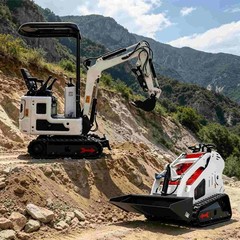 Upgraded 13.5HP Mini Skid Steer B&S Engine with 1Ton Mini Excavator 13.5HP B&S