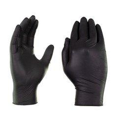 AMMEX Black Nitrile Disposable Exam/Medical Gloves 3 Mil, Latex-Free, Box of 100