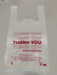 THANK YOU T-Shirt Bags 11.5″ x 6″ x 21″ White Plastic Shopping bags 1/6 Bags