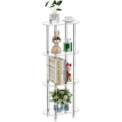 Clear Acrylic Narrow Side Table for Small Spaces, 15.75″ L x 7.87″ W x 38.7″ …