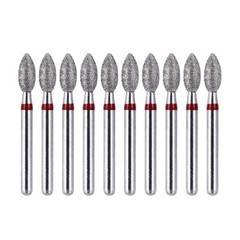 10Pcs Dental Diamond Burs FG Football #368-023F Fine Red DEFEND Friction Grip