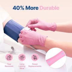 Schneider Nitrile Exam Gloves, 4-mil Medical Gloves Small, Cherry Blossom
