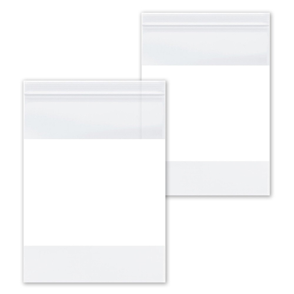 Clear Reclosable Plastic Bags White Block 4″ x 6″ 2 Mil Top Seal Bag 1000 Pcs