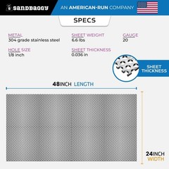 Perforated Stainless Steel Sheet 2′ x 4′ – Perforated Sheet – 20 Ga. – Sandbaggy