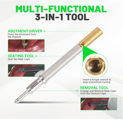 Dental Zest Locator Classic Core Tool for Legacy Locators 3‑in‑1 Abutment Driver