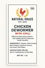 Chicken Dewormer Powder-Chili Mix , All-Natural Formula, 1LB Jar, US-Made