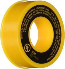Leakproof PTFE Thread Seal Tape for Gas Lines – 1/2 In. x 260 In. Yellow Roll