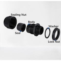 10 Pack 1/2″ NPT Cable Gland Waterproof IP68 Nylon Cable Pass Through Cord Grip