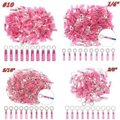 Waterproof Wire Crimp Connectors Heat Shrink Ring Terminals 22-10 AWG 50-500PCS