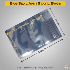 100 x Anti Static Shielding ESD Bags 3″ x 5″ Zip Lock Reclosable 3 x 5
