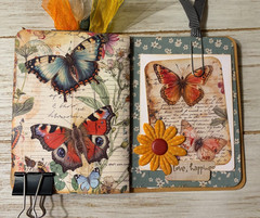 Junk Journal Handmade Booklet Book Vintage “Nature Butterfly” Pockets, Ephemera