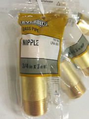 Everbilt 3/4 in x 3 in MIP Brass Pipe Nipple Fitting LFA-881 / 793792 Pack Of 5