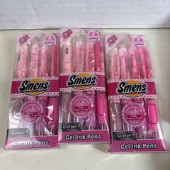SMENS Pink Cherry Cola Scented Glitter Gel Ink Pen 4 Pack Brand New Lot of 3