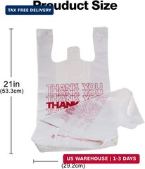 TashiBox 100 Ct plastic bags/Shopping Bags/Thank You Bags/Reusable and Disposabl