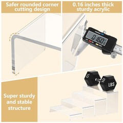 HeavyDuty Acrylic Display Risers 7 Inch 8 Inch Clear 6 Pcs for Collection