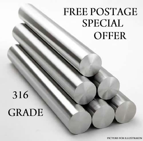 STAINLESS STEEL 316 GRADE BARS RODS SHAFTS BRACKETS HANDRAILS 6MM – 20MM