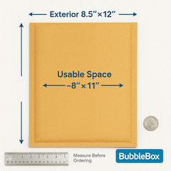 #2 8.5×12 Kraft Bubble Mailers Padded Envelopes Self-Seal Shipping Bulk